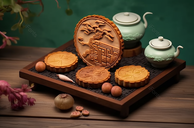 茶文化甜点点心中秋节月饼摄影,高清,摄影图,摄影图片,图片大全,摄影图免费下载